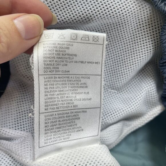 Nike Swim Trunks Shorts Mens Large Elastic Waistband Mesh Lined Zip Pocket Blue - Picture 12 of 12